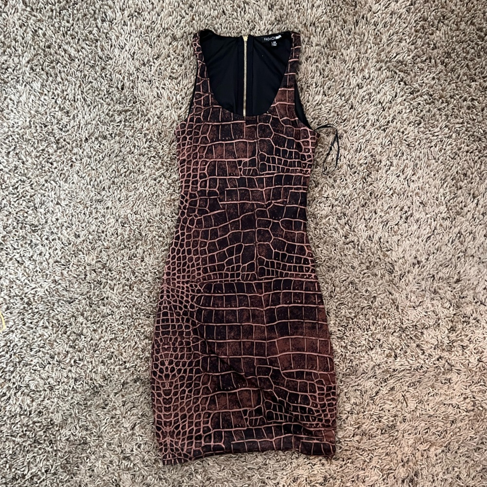 Fashion nova snake print cutout mini dress
